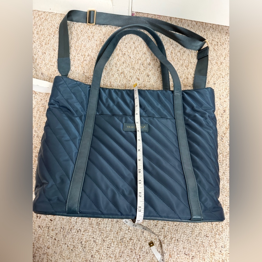 Vilah Bloom Quilted Nylon Tote Navy New without tag - Picture 11 of 13